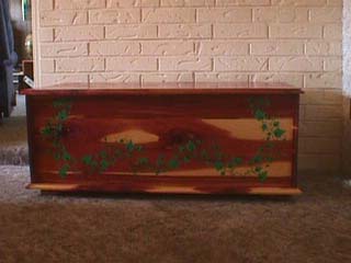 Cedar Chest, 20 inches deep by 17 1/2 inches tall by 42 inches long; $175 + SH