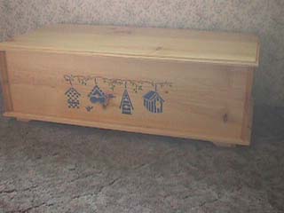 Pine Chest, 20 inches deep by 15 1/2 inches tall by 42 inches long; $125 plus SH